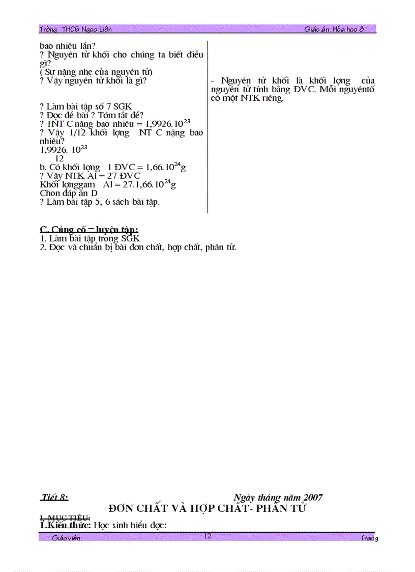 image for page Giáo án hóa 8 miễn bàn