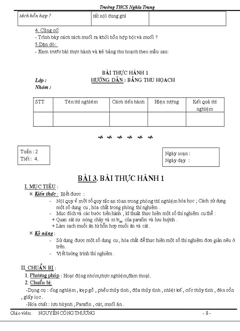 image for page Giao an hoa 8 theo chuan kien thuc