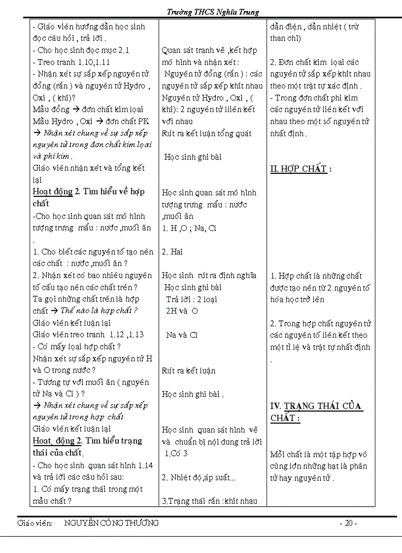 image for page Giao an hoa 8 theo chuan kien thuc