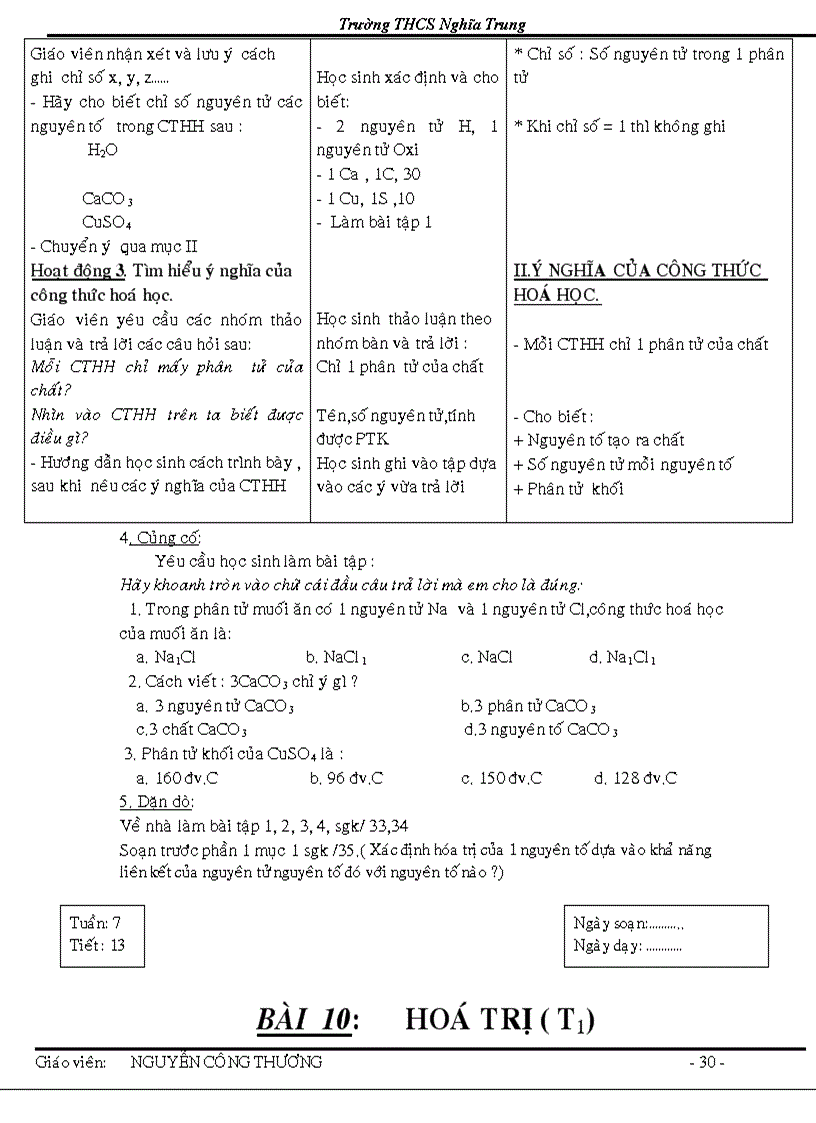 image for page Giao an hoa 8 theo chuan kien thuc