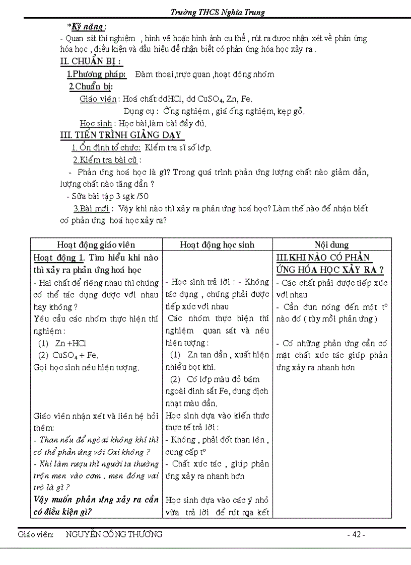 image for page Giao an hoa 8 theo chuan kien thuc