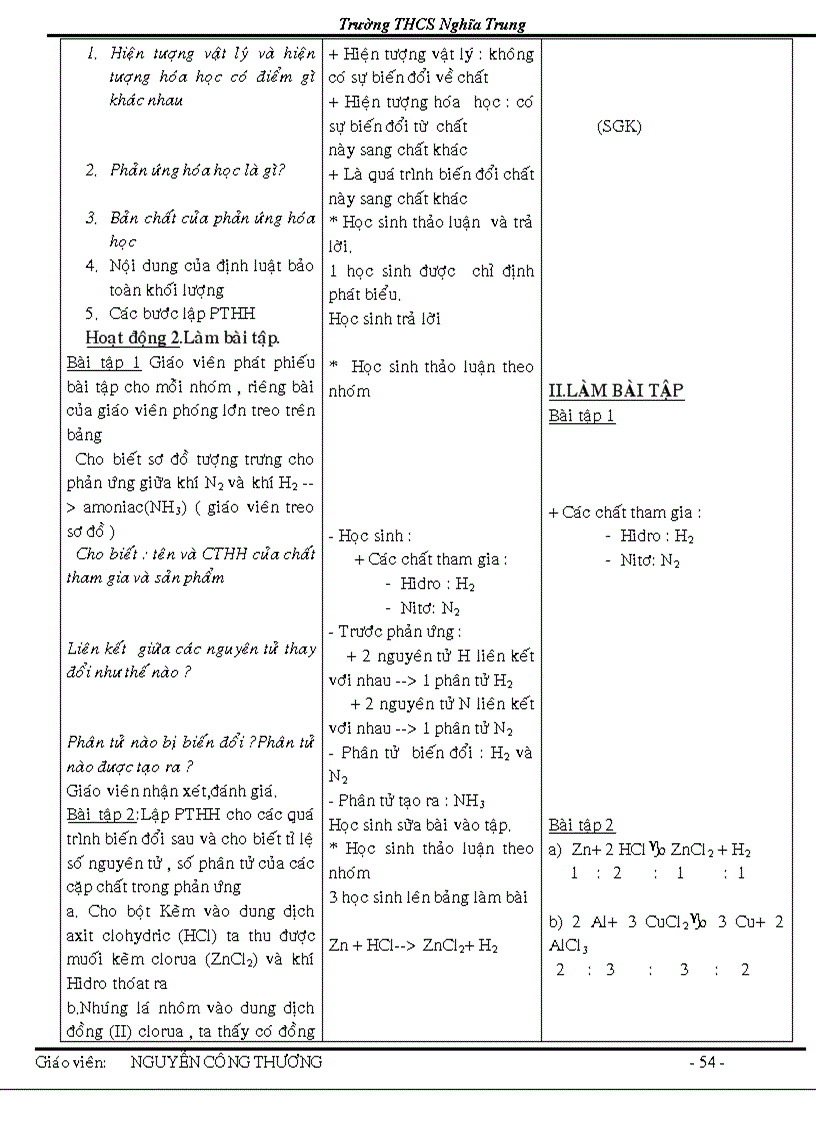 image for page Giao an hoa 8 theo chuan kien thuc