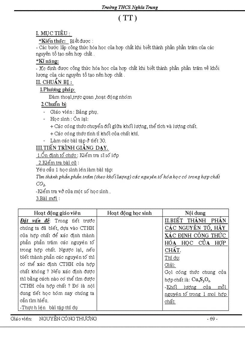 image for page Giao an hoa 8 theo chuan kien thuc