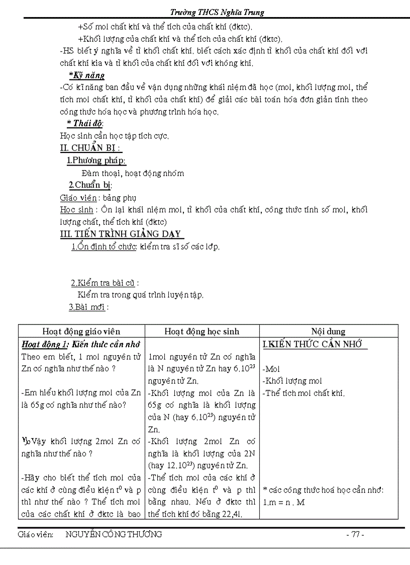 image for page Giao an hoa 8 theo chuan kien thuc