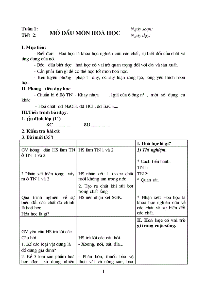 image for page Giáo án hóa 8 tron bo hay hay va hay