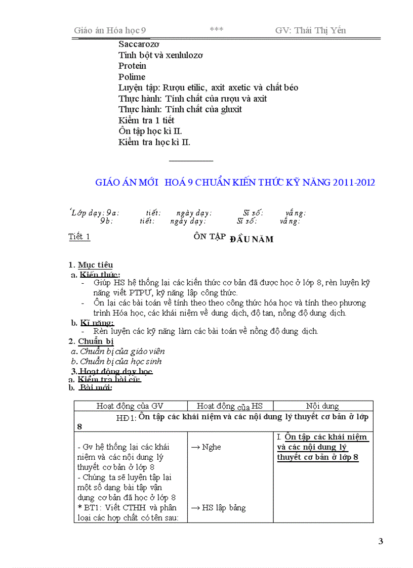 image for page Giáo án Hóa 9 chương trình mới