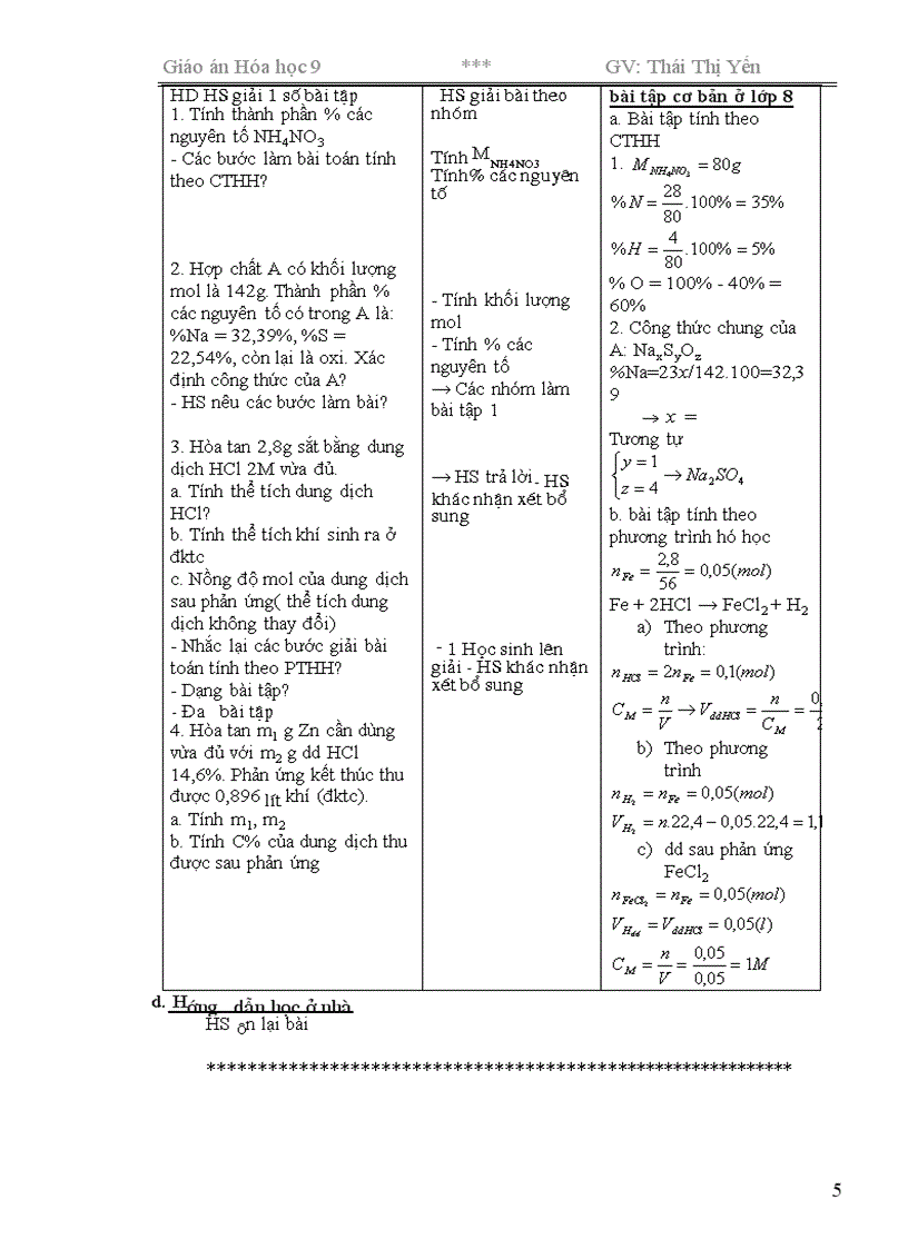 image for page Giáo án Hóa 9 chương trình mới