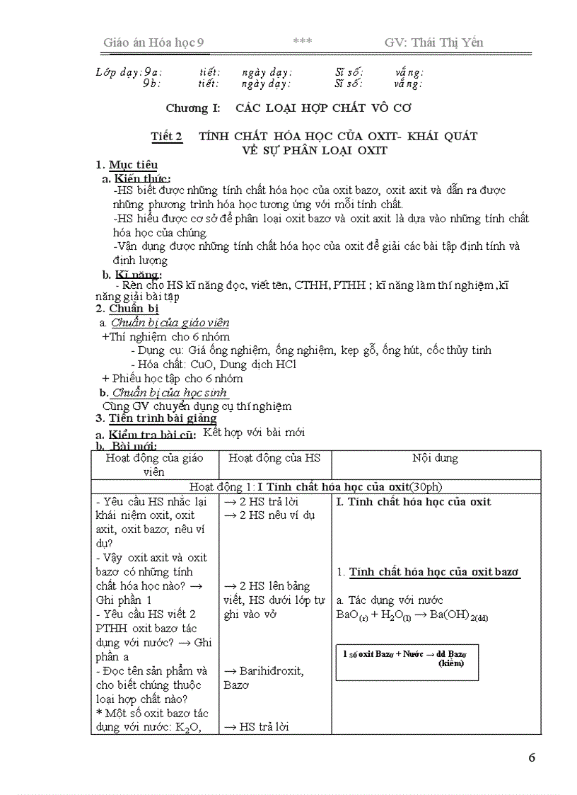 image for page Giáo án Hóa 9 chương trình mới