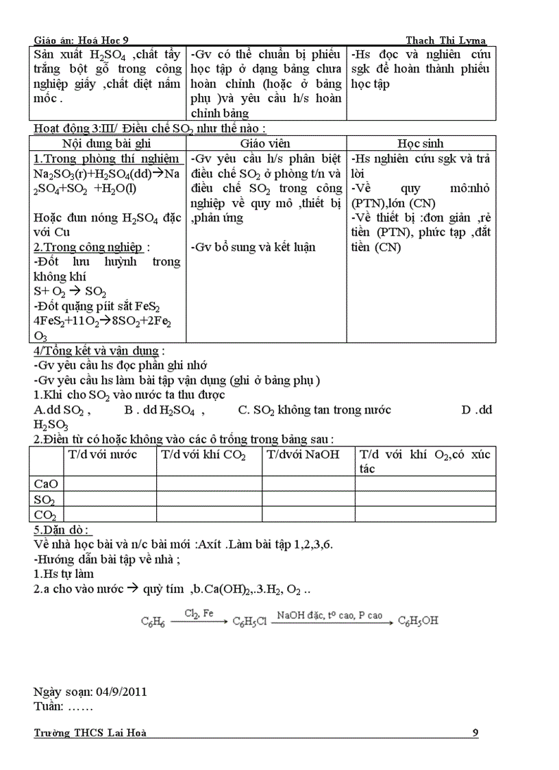 image for page Giáo án Hóa 9 HKI