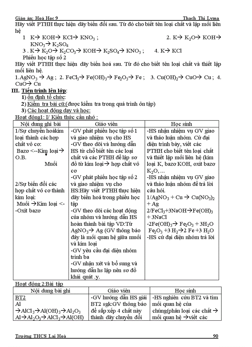 image for page Giáo án Hóa 9 HKI