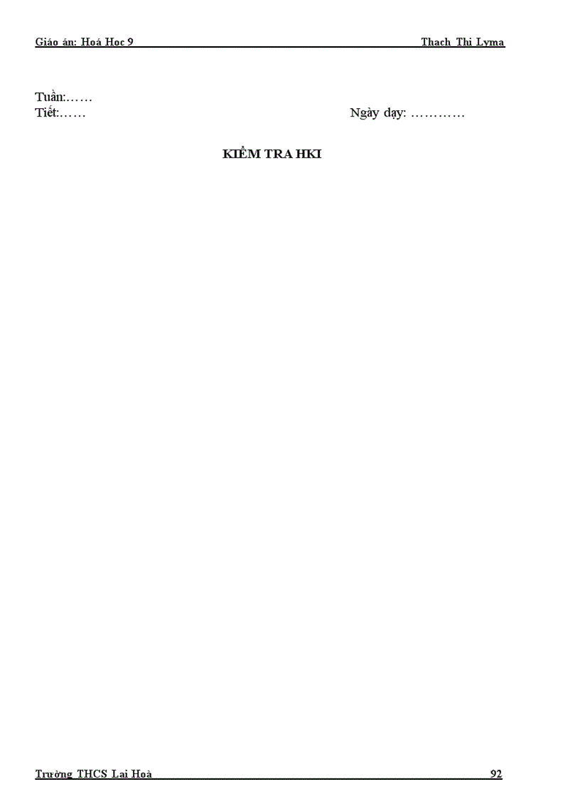 image for page Giáo án Hóa 9 HKI