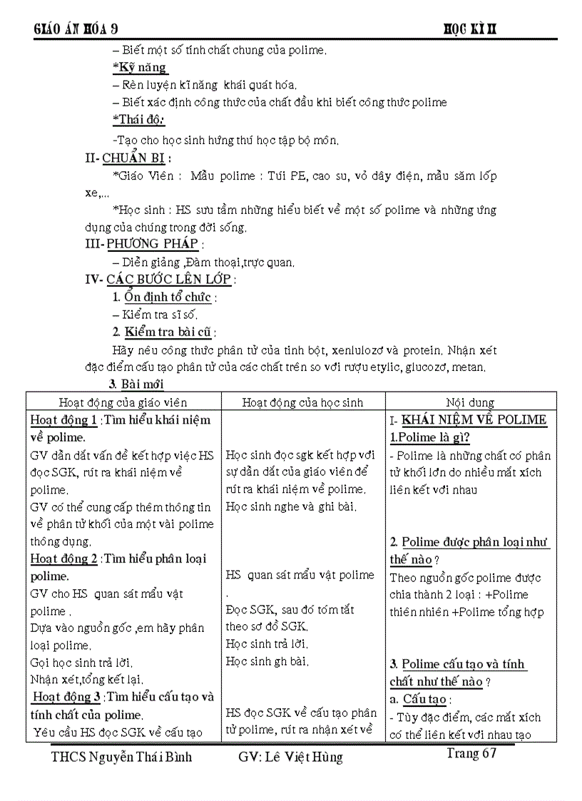 image for page Giáo án hóa 9 hkii apr