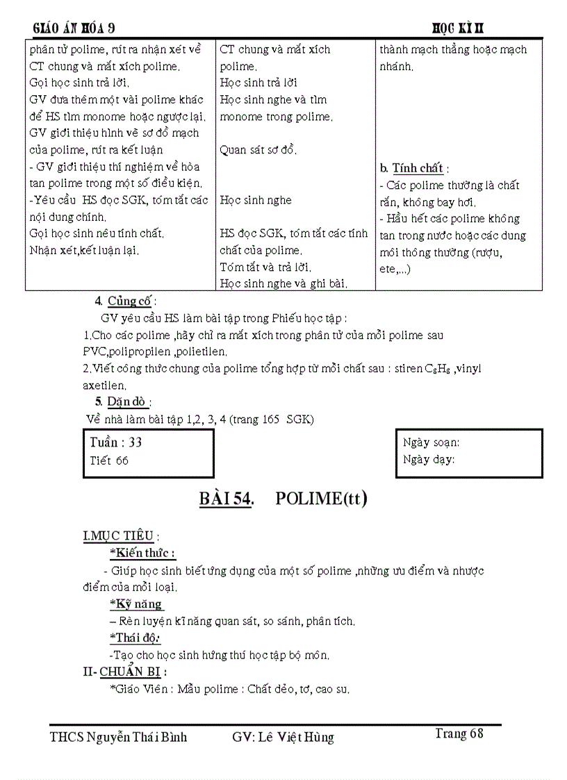 image for page Giáo án hóa 9 hkii apr