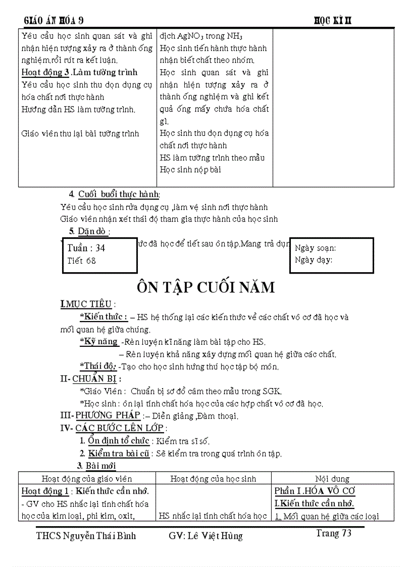 image for page Giáo án hóa 9 hkii apr