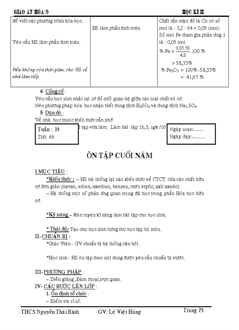 image for page Giáo án hóa 9 hkii apr