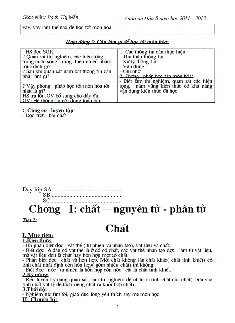 image for page Giao an hoa hoc 8 Bach Thi Men