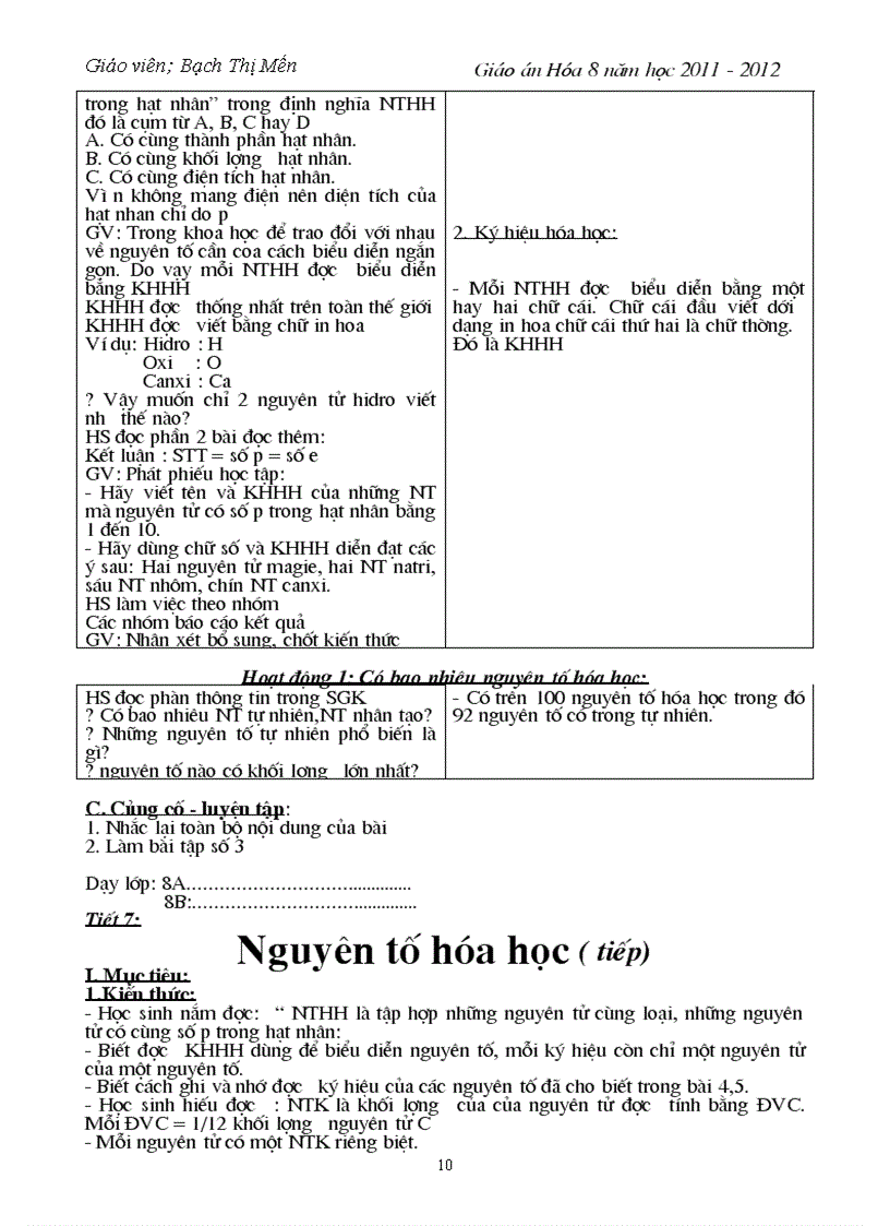 image for page Giao an hoa hoc 8 Bach Thi Men