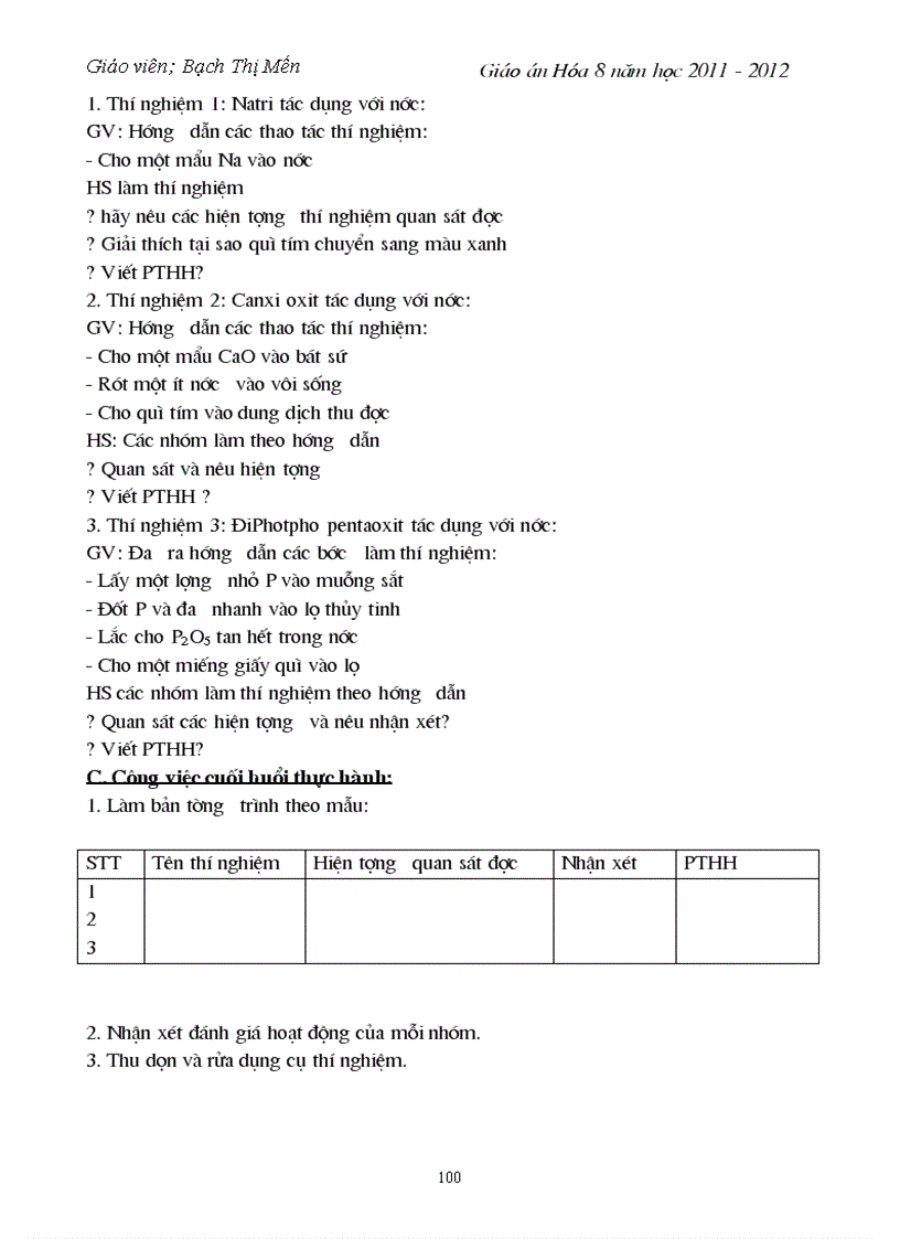 image for page Giao an hoa hoc 8 Bach Thi Men