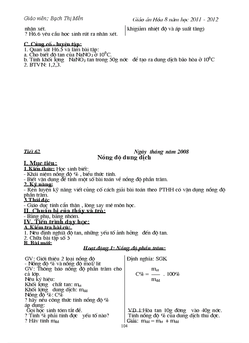 image for page Giao an hoa hoc 8 Bach Thi Men