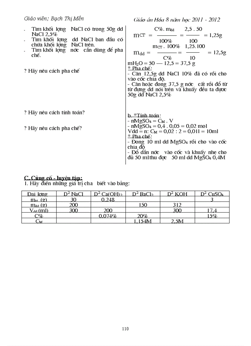 image for page Giao an hoa hoc 8 Bach Thi Men