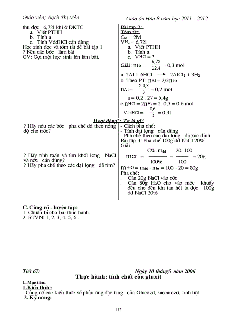 image for page Giao an hoa hoc 8 Bach Thi Men