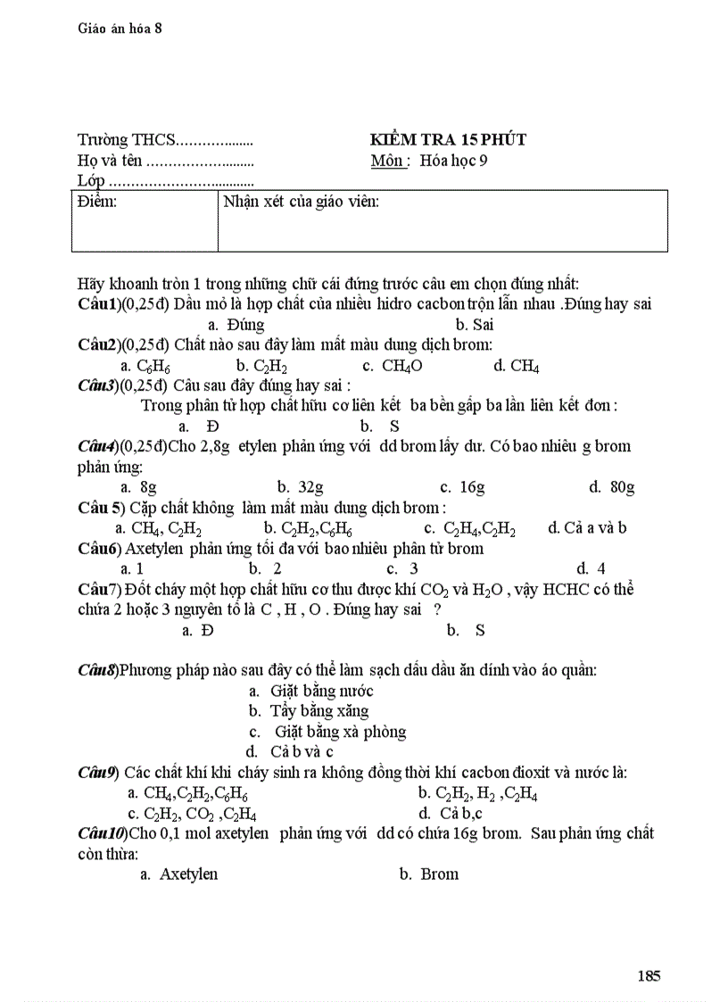 image for page Giáo án hóa học 8 chi tiết