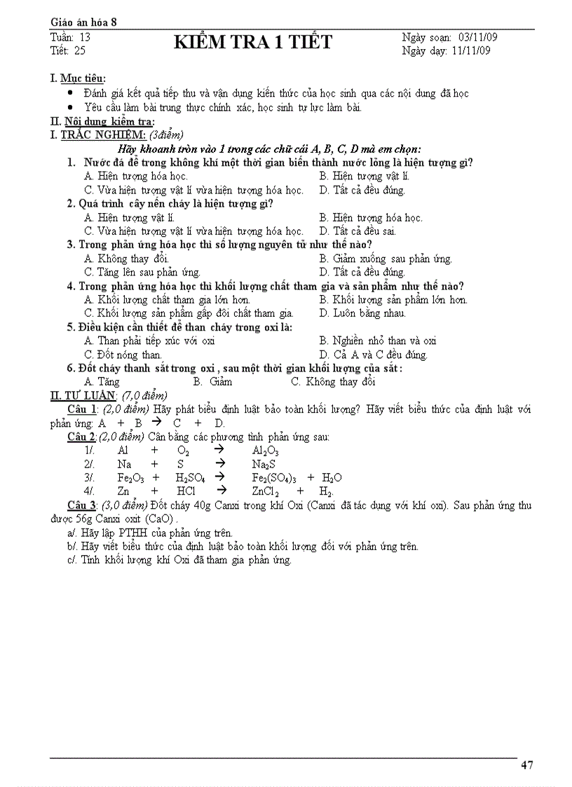 image for page Giao an hoa hoc 8 chuan khong can chinh