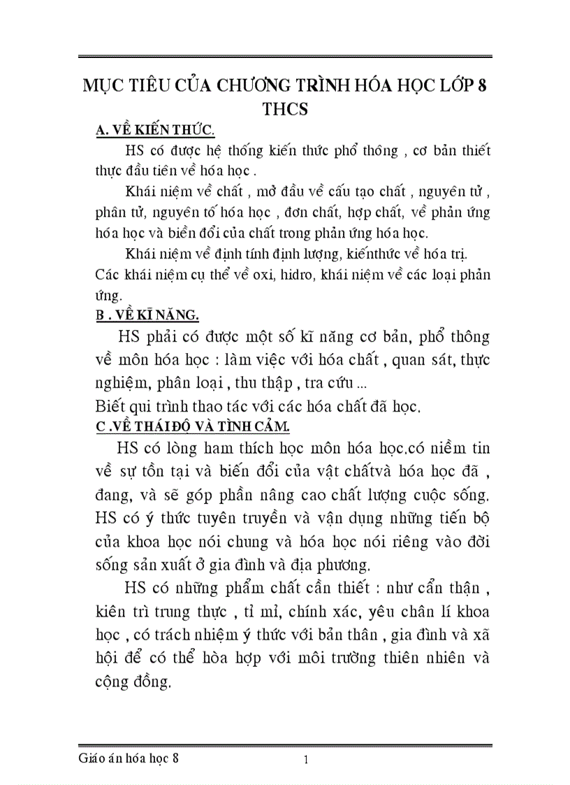 image for page Giáo án hóa học 8 chuẩn mới 2012