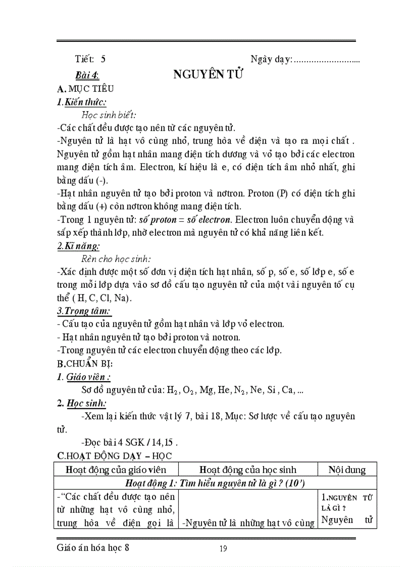 image for page Giáo án hóa học 8 chuẩn mới 2012