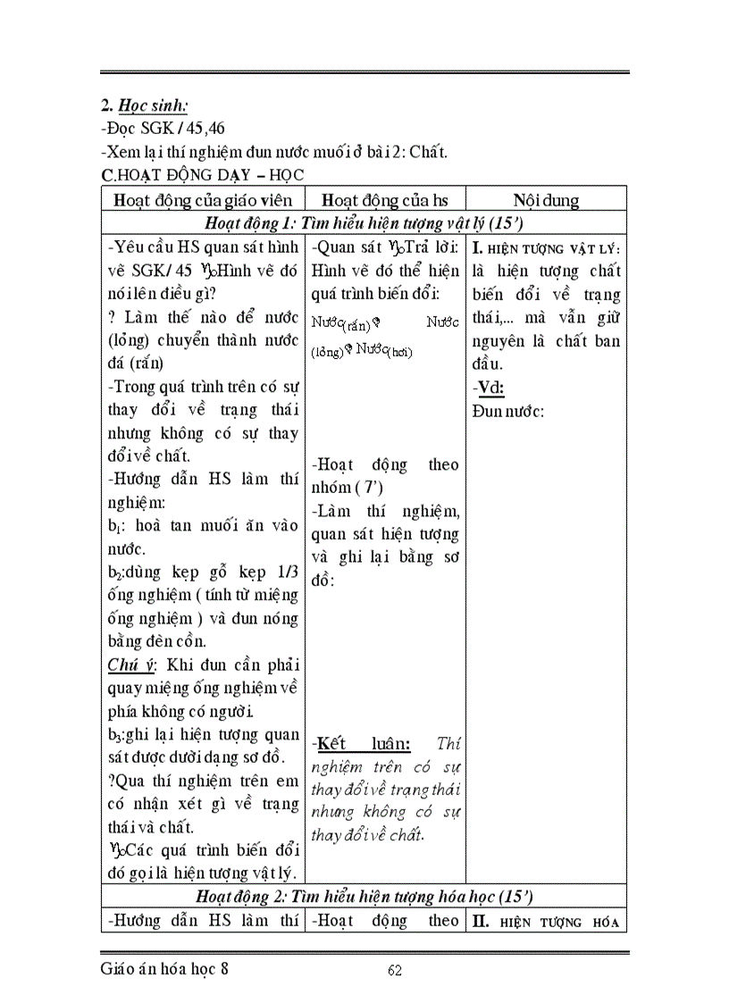 image for page Giáo án hóa học 8 chuẩn mới 2012