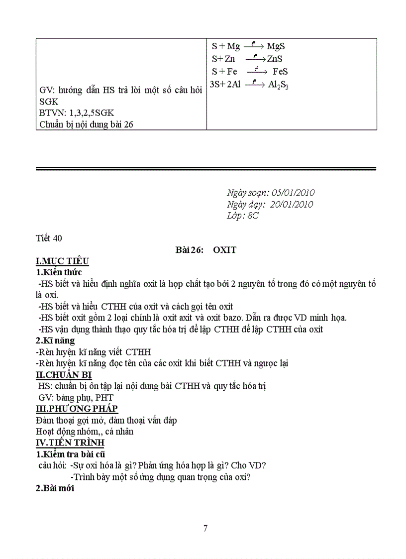 image for page Giáo án Hóa học 8 HKII