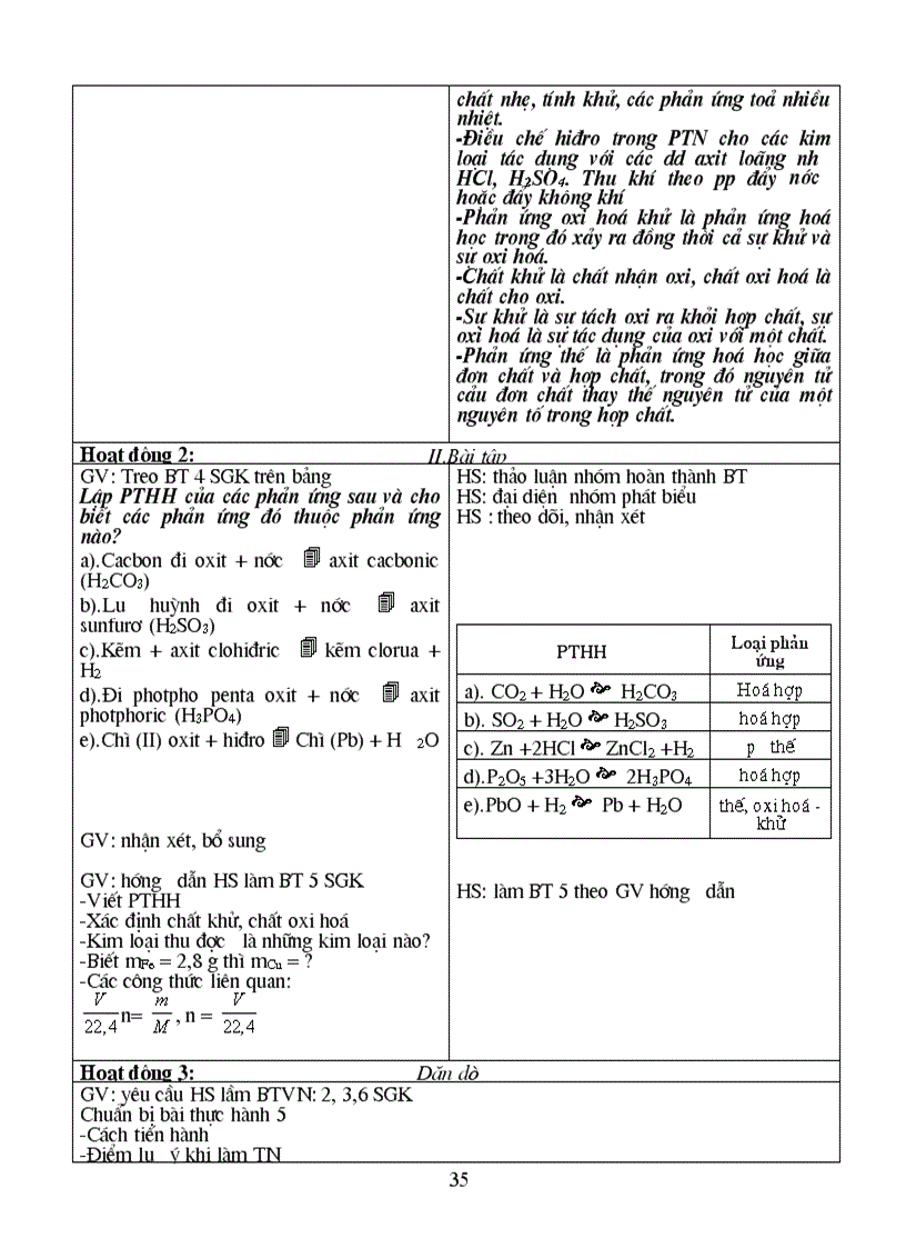 image for page Giáo án Hóa học 8 HKII