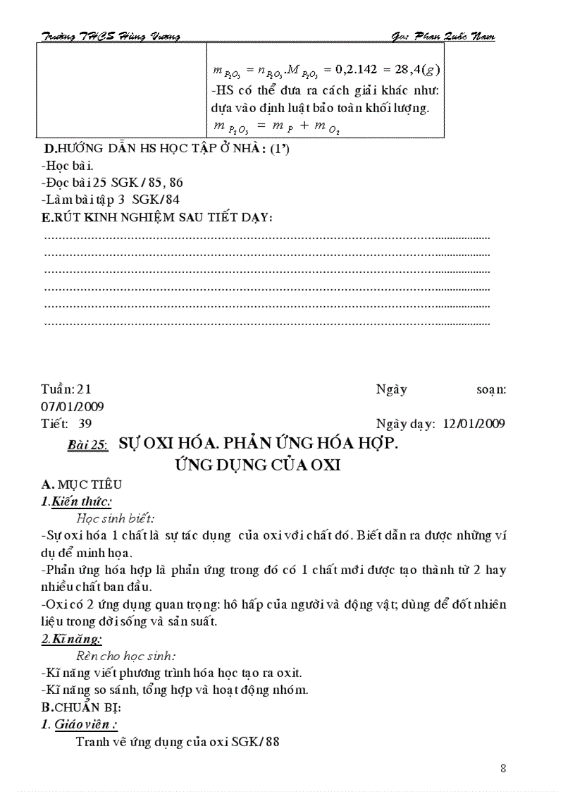 image for page Giao an Hoa hoc 8 HKII 4 cột