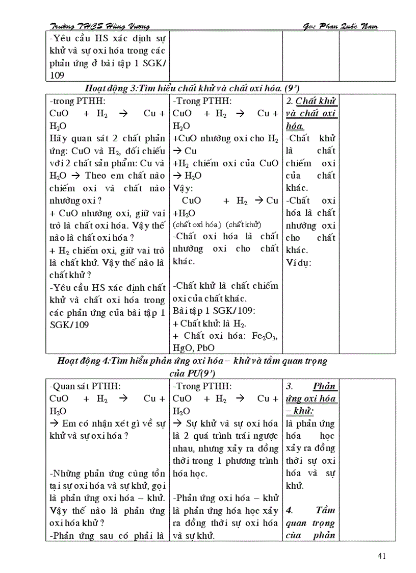 image for page Giao an Hoa hoc 8 HKII 4 cột