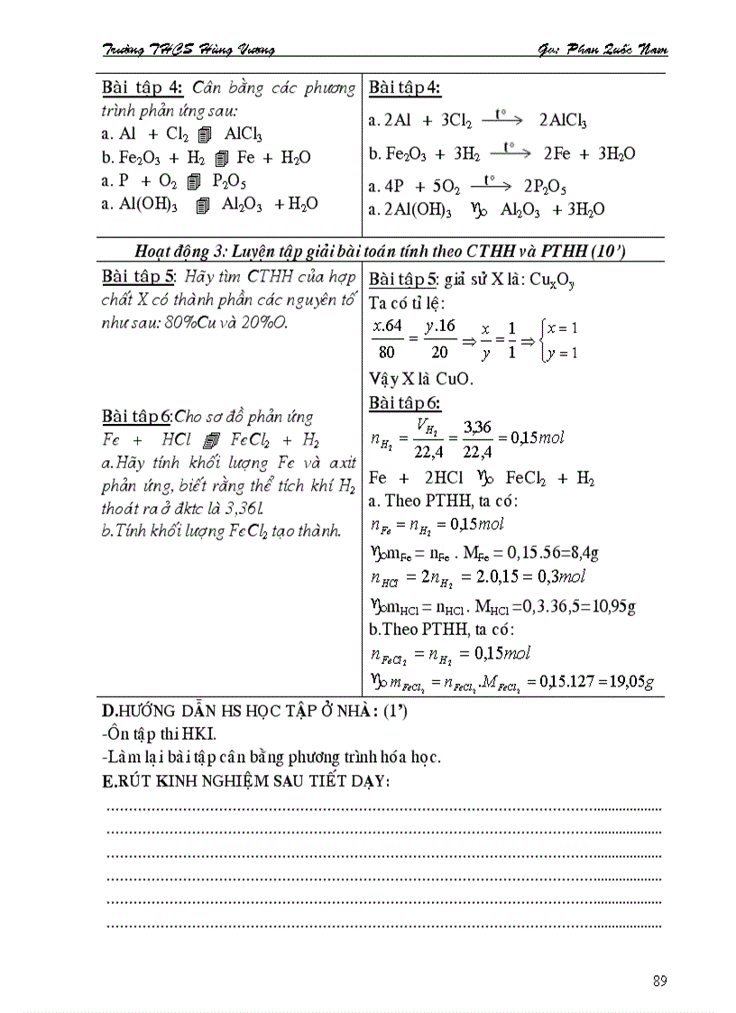 image for page Giao an Hoa hoc 8 HKII 4 cột