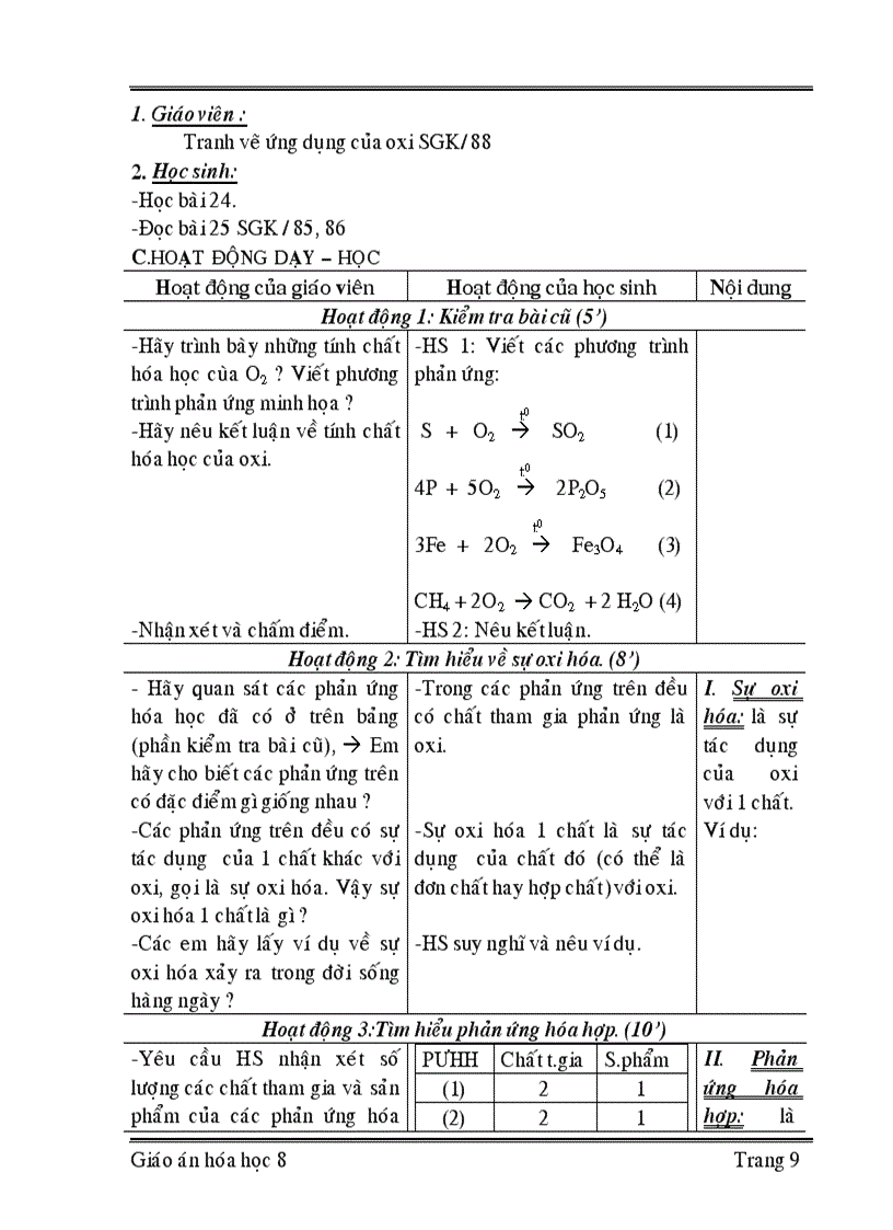 image for page Giáo án hóa học 8 học kỳ ii cực chuẩn