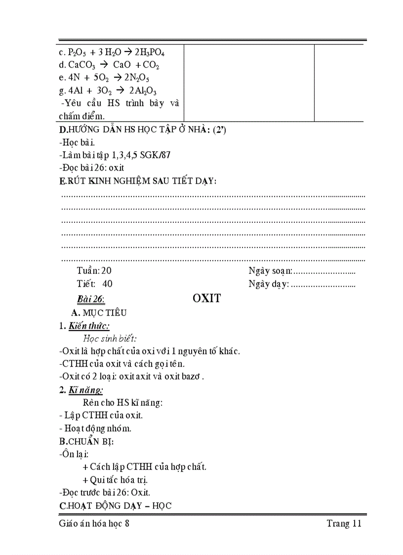 image for page Giáo án hóa học 8 học kỳ ii cực chuẩn