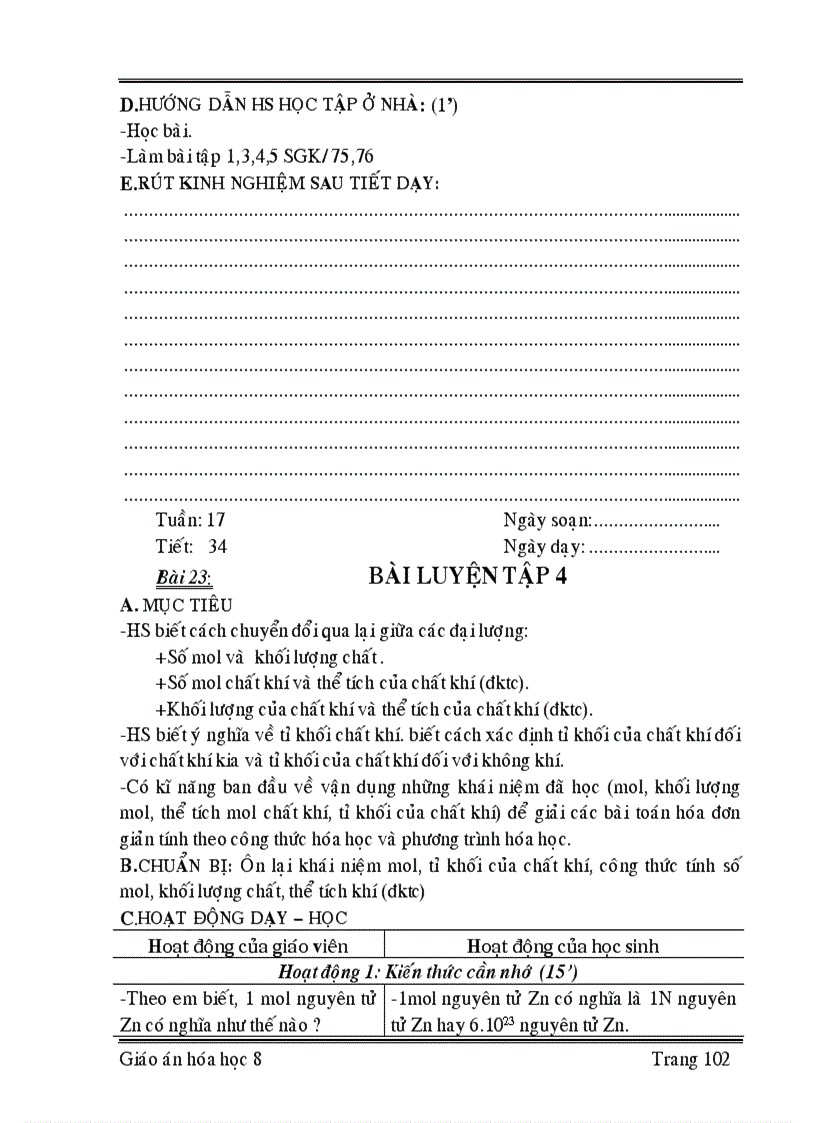 image for page Giáo án hóa học 8 học kỳ ii cực chuẩn