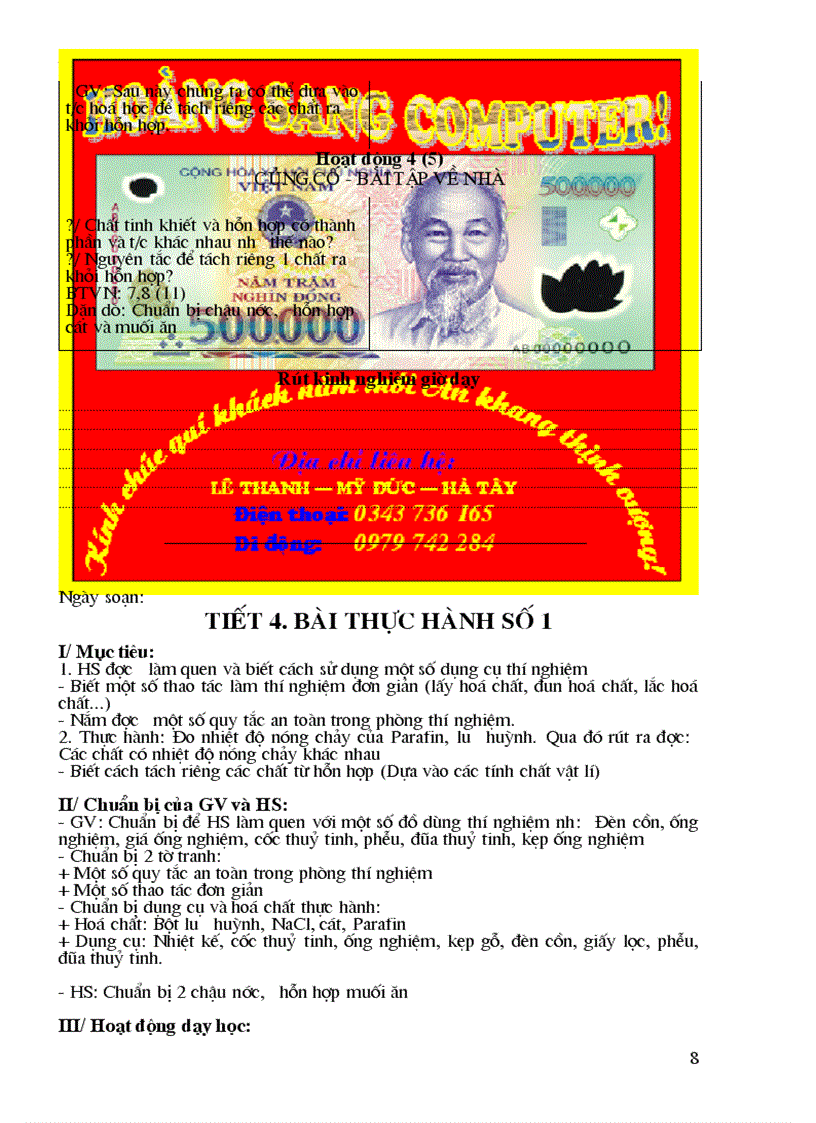 image for page Giao An Hoa Hoc 8 HS Tron bo Chuc thanh cong