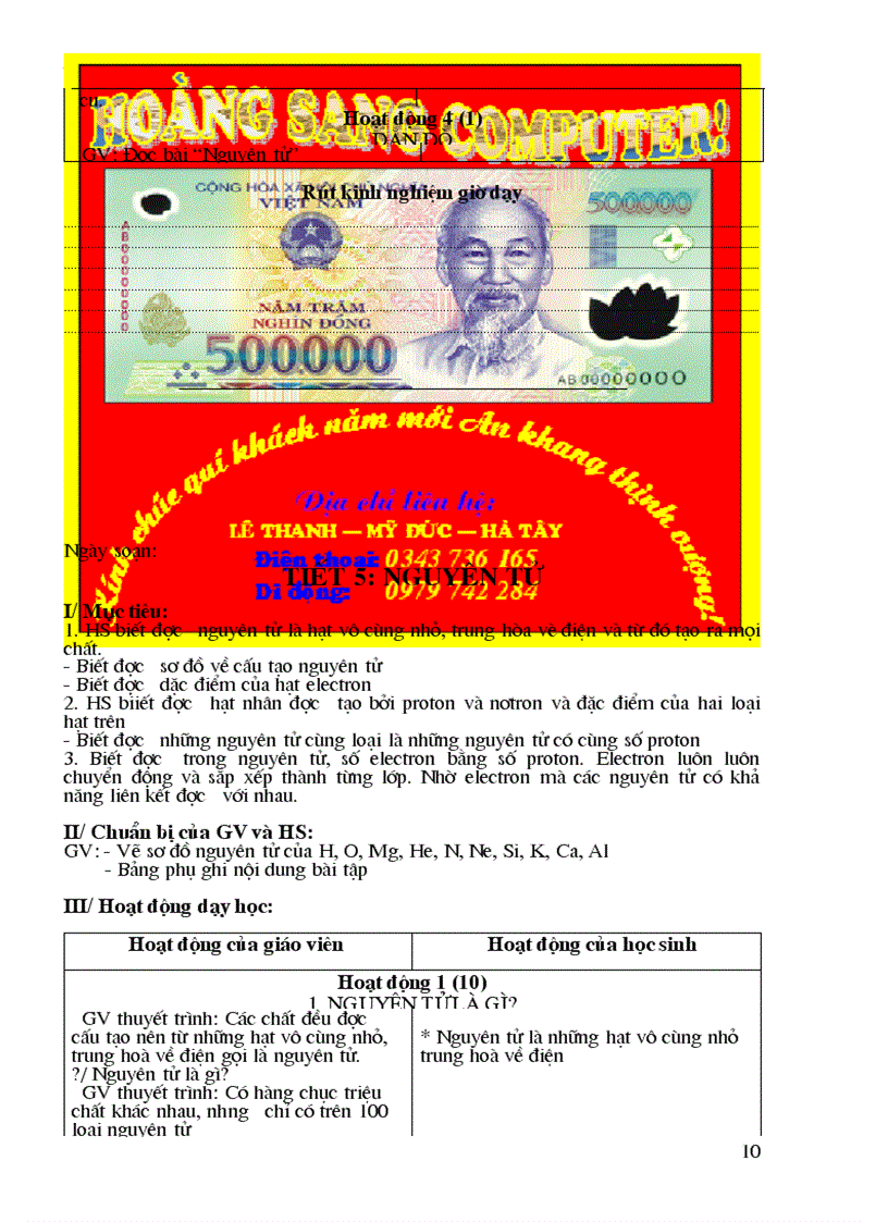 image for page Giao An Hoa Hoc 8 HS Tron bo Chuc thanh cong