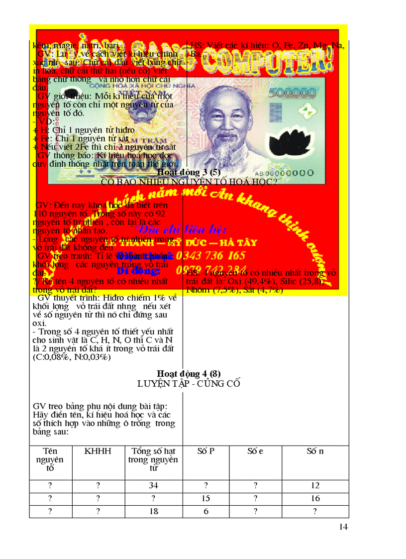 image for page Giao An Hoa Hoc 8 HS Tron bo Chuc thanh cong