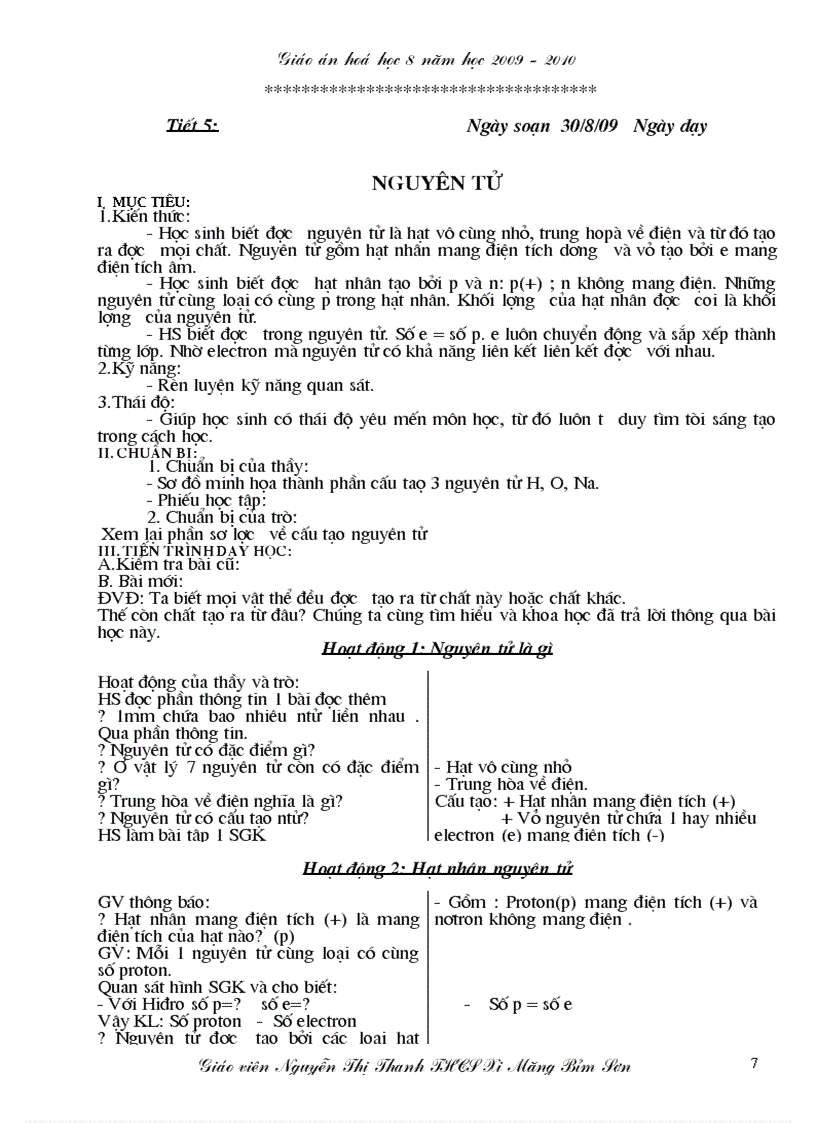 image for page Giáo án hóa học 8 mới trọn bộ