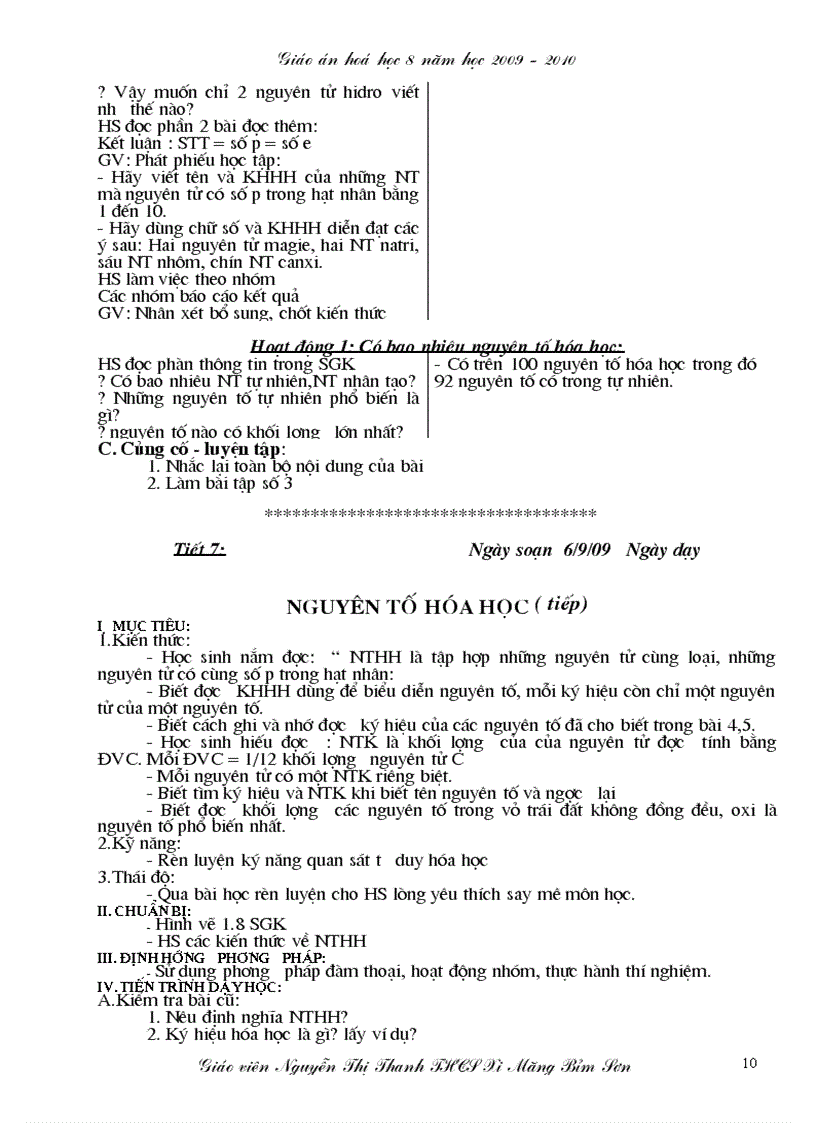 image for page Giáo án hóa học 8 mới trọn bộ