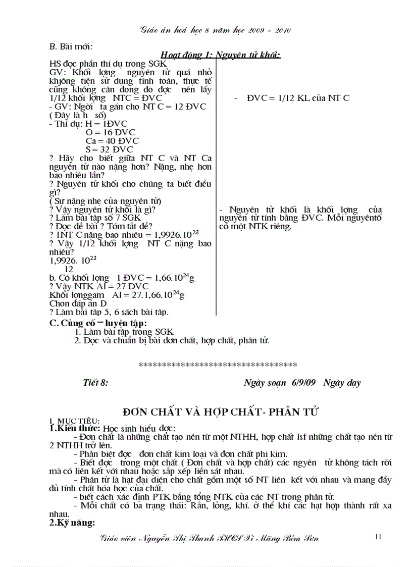 image for page Giáo án hóa học 8 mới trọn bộ