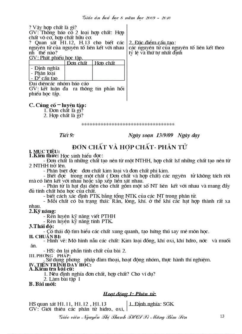 image for page Giáo án hóa học 8 mới trọn bộ