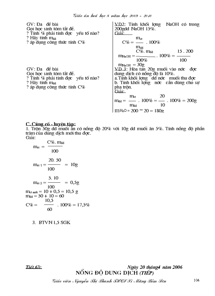 image for page Giáo án hóa học 8 mới trọn bộ