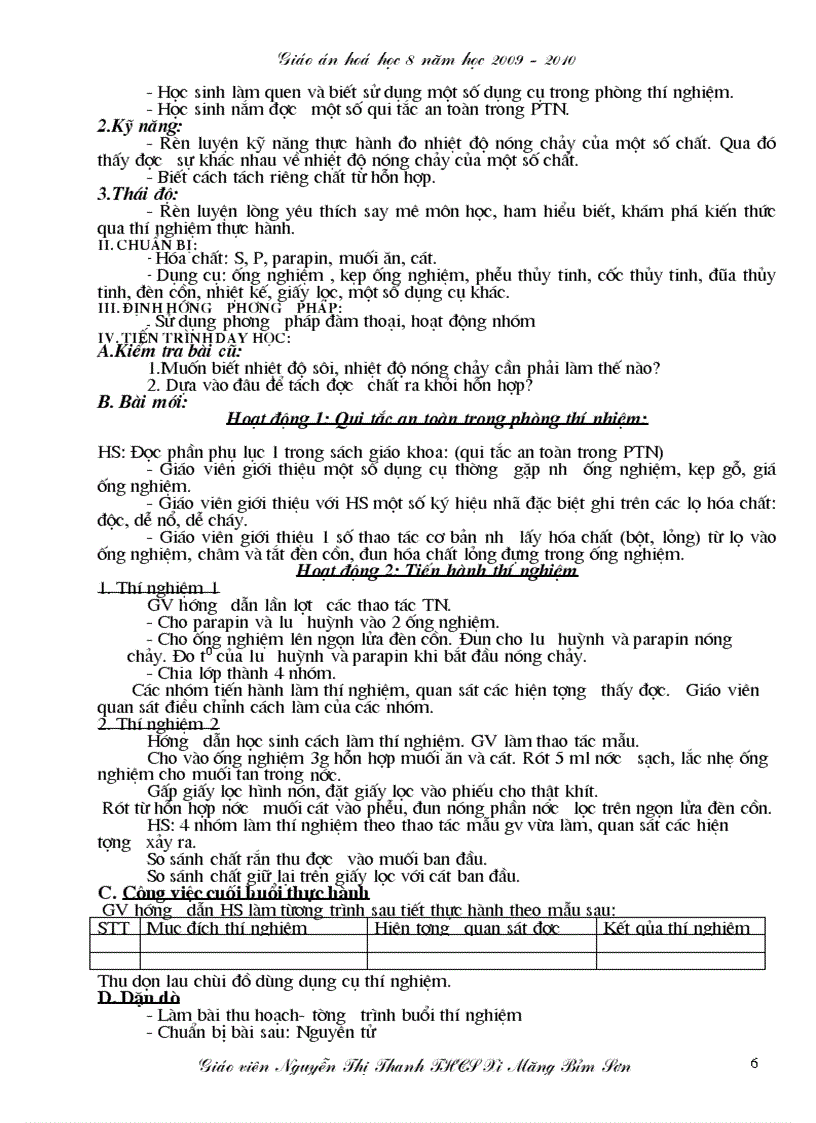 image for page Giáo án hóa học 8 năm 2009 2010