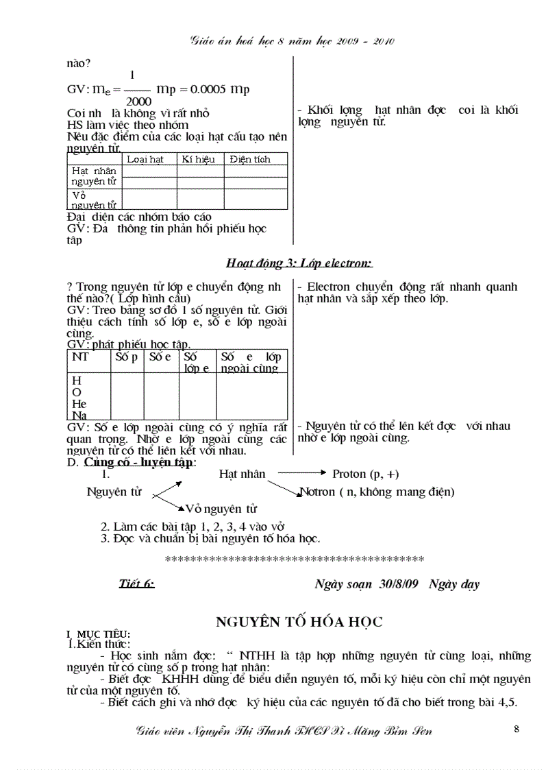 image for page Giáo án hóa học 8 năm 2009 2010