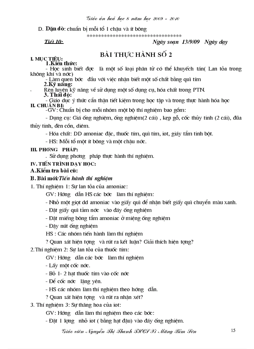 image for page Giáo án hóa học 8 năm 2009 2010