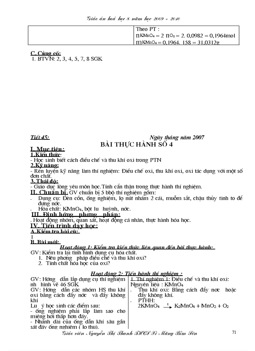 image for page Giáo án hóa học 8 năm 2009 2010